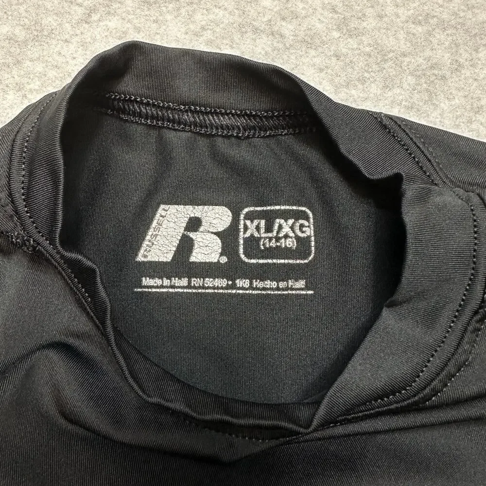 Russell Athletic Shirt Pants Bundle Boys L/XL Activewear Black Stretch Sporty
